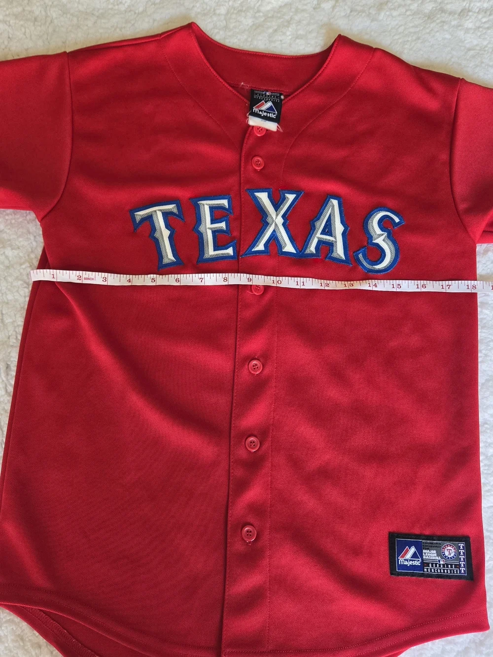 Majestic Red Kids Jersey with Blue and White 'Hamilton 32' Graphics